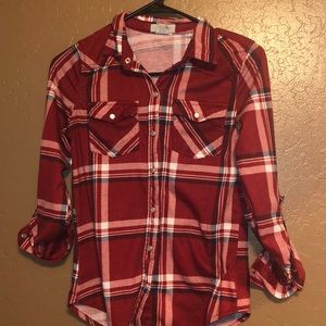 Quarter sleeve Burgundy Flannel